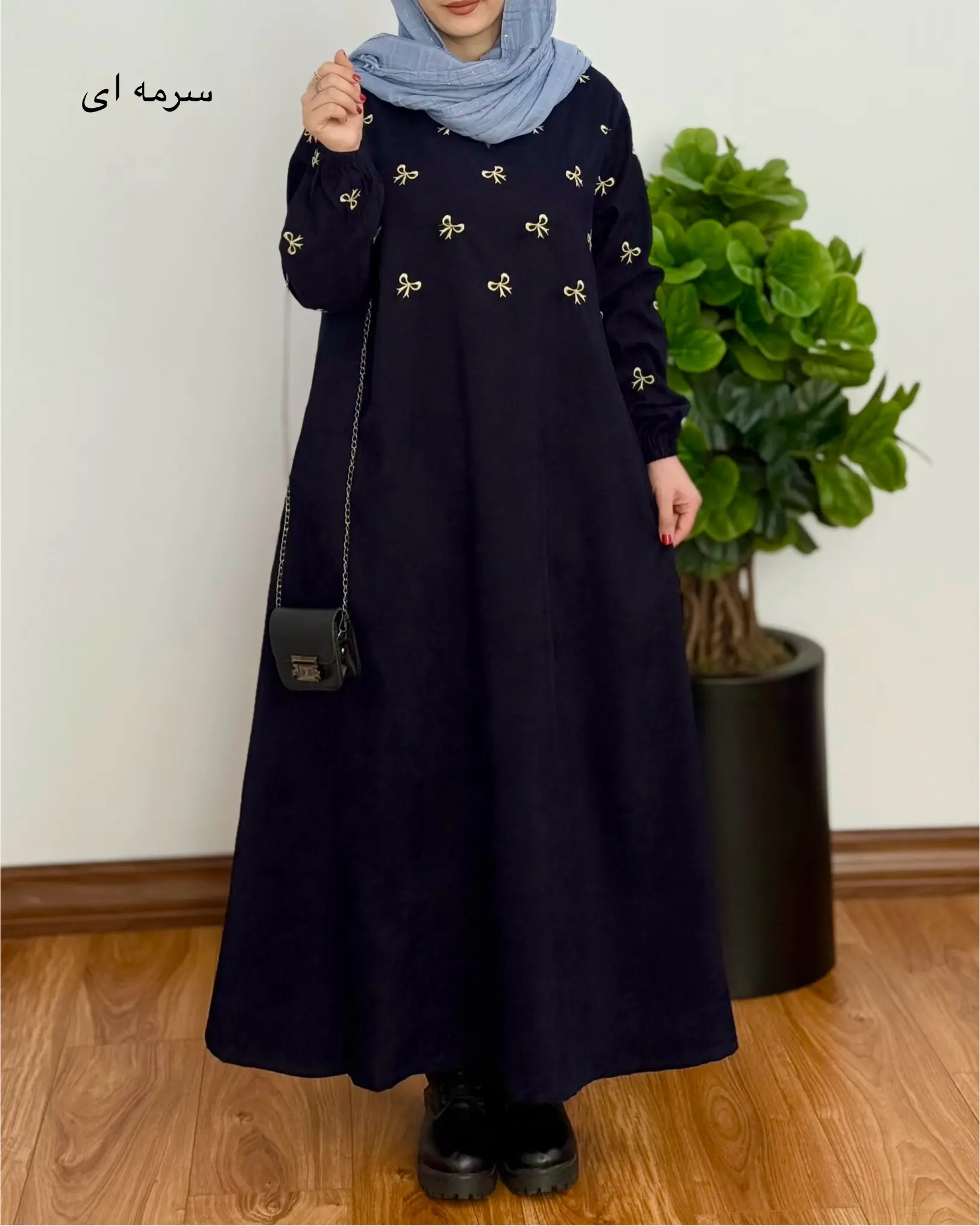 پیراهن مانتویی پاپیون ۱